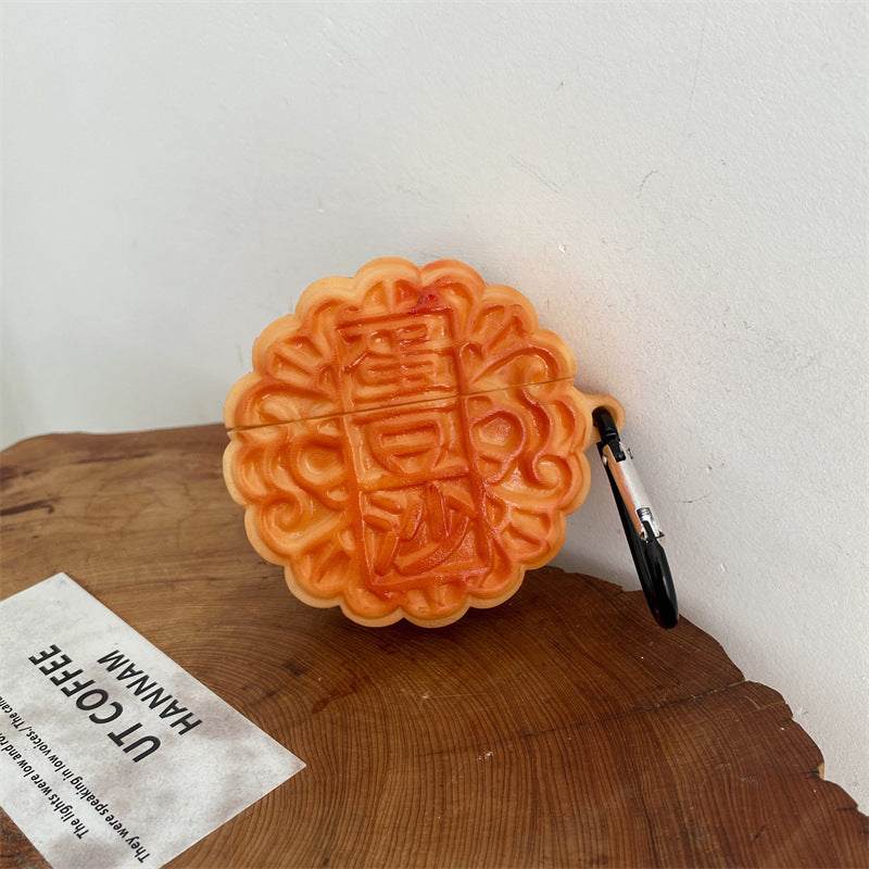 Close-up of the 3D embossed moon cake design on the case surface