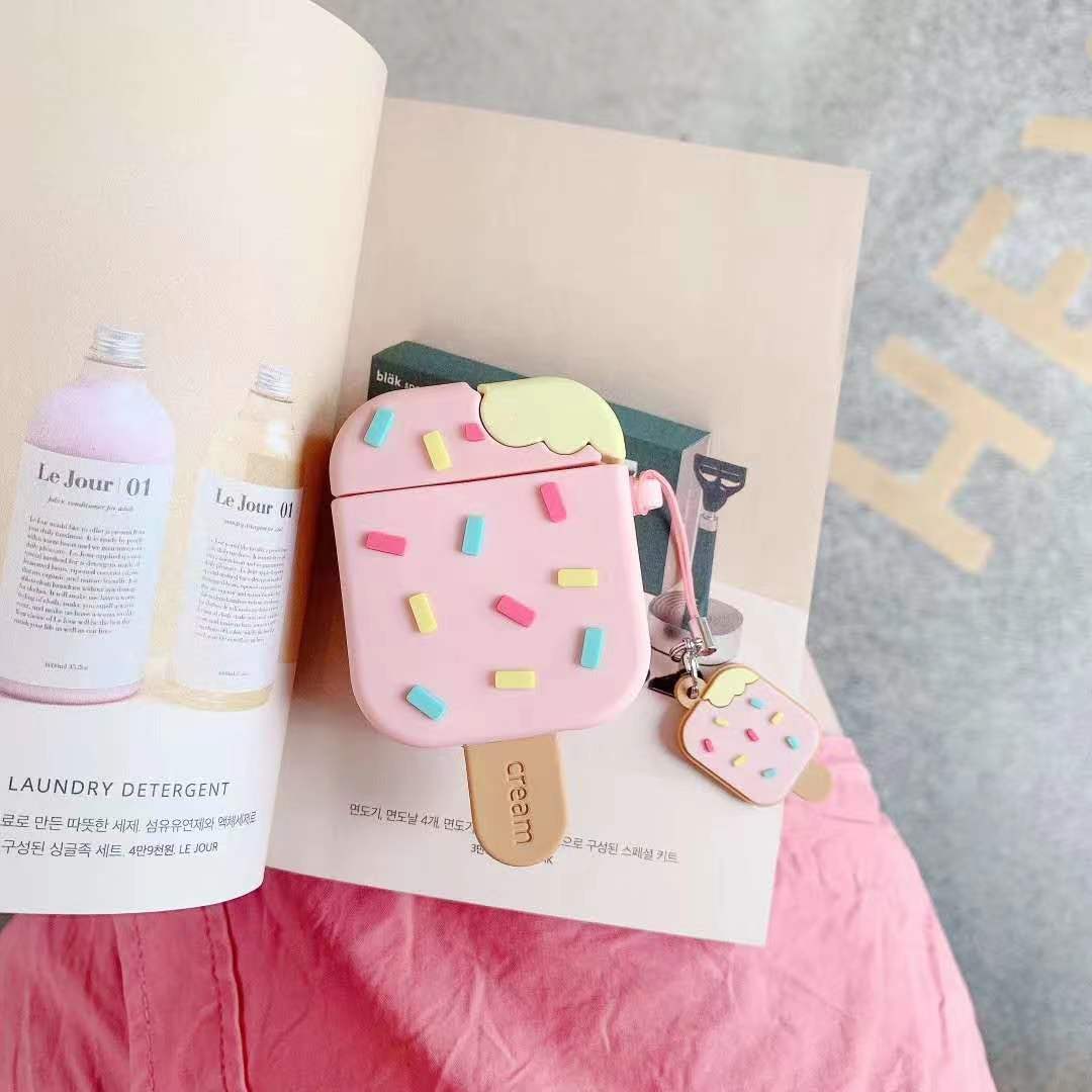 Ice cream AirPods case in the pink ice cream colorway