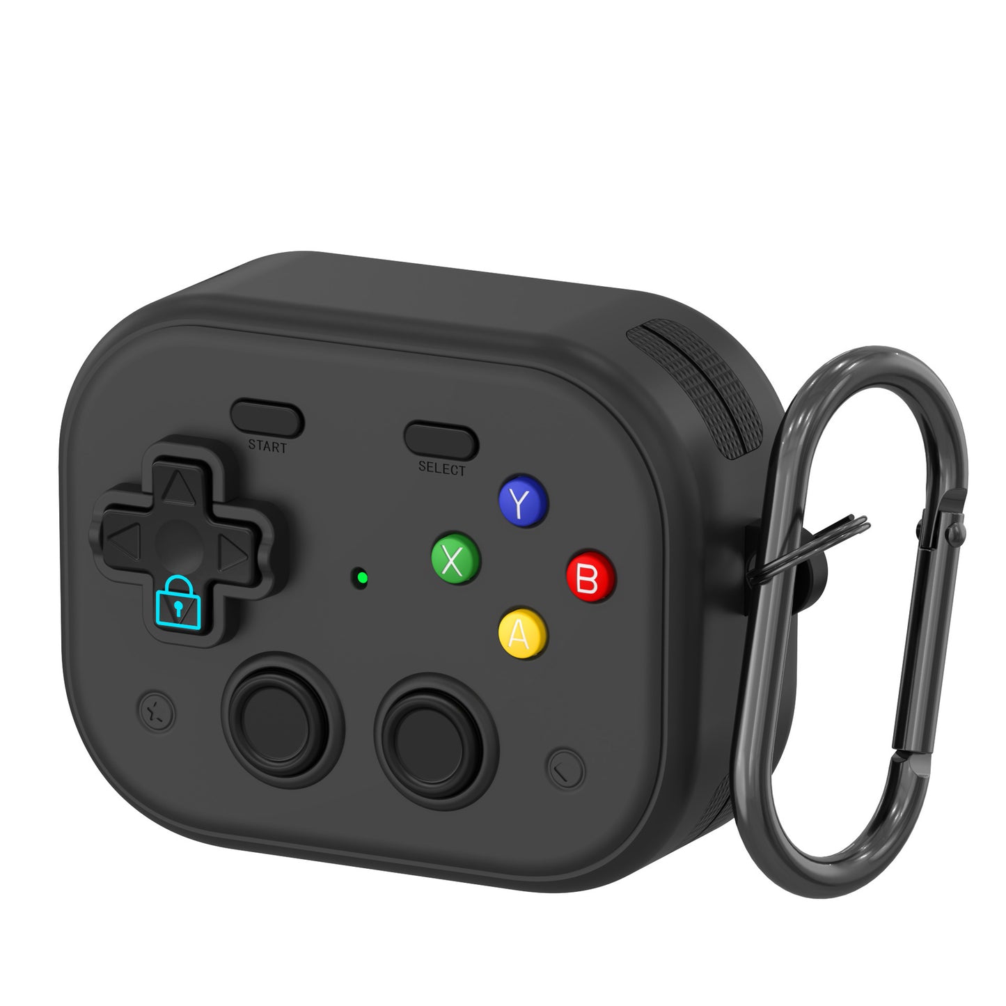 Black AirPods case bundled with love pendant and cleaning pen accessory
