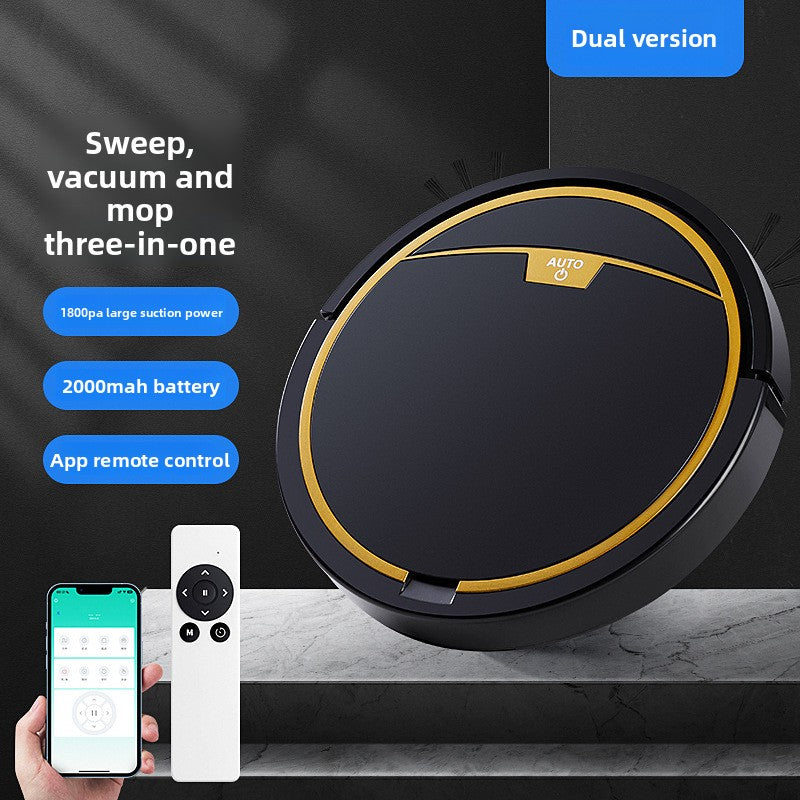 Robot vacuum in black, remote-controlled variant with 1800 Pa suction